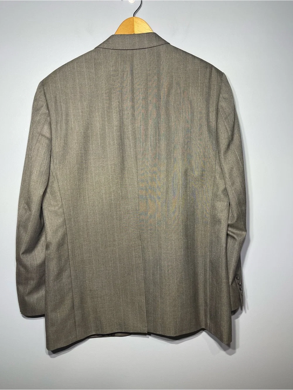 Saddlebred Blazer 44R Classic Gray Shadow Pinstripe 2 Button Jacket Sports Coat